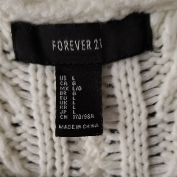 Forever 21 Long Fisherman Knit Cardigan - Cream L - Picture 4 of 4